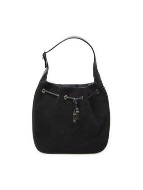 Gucci Drawstring Hobo Black Suede Leather